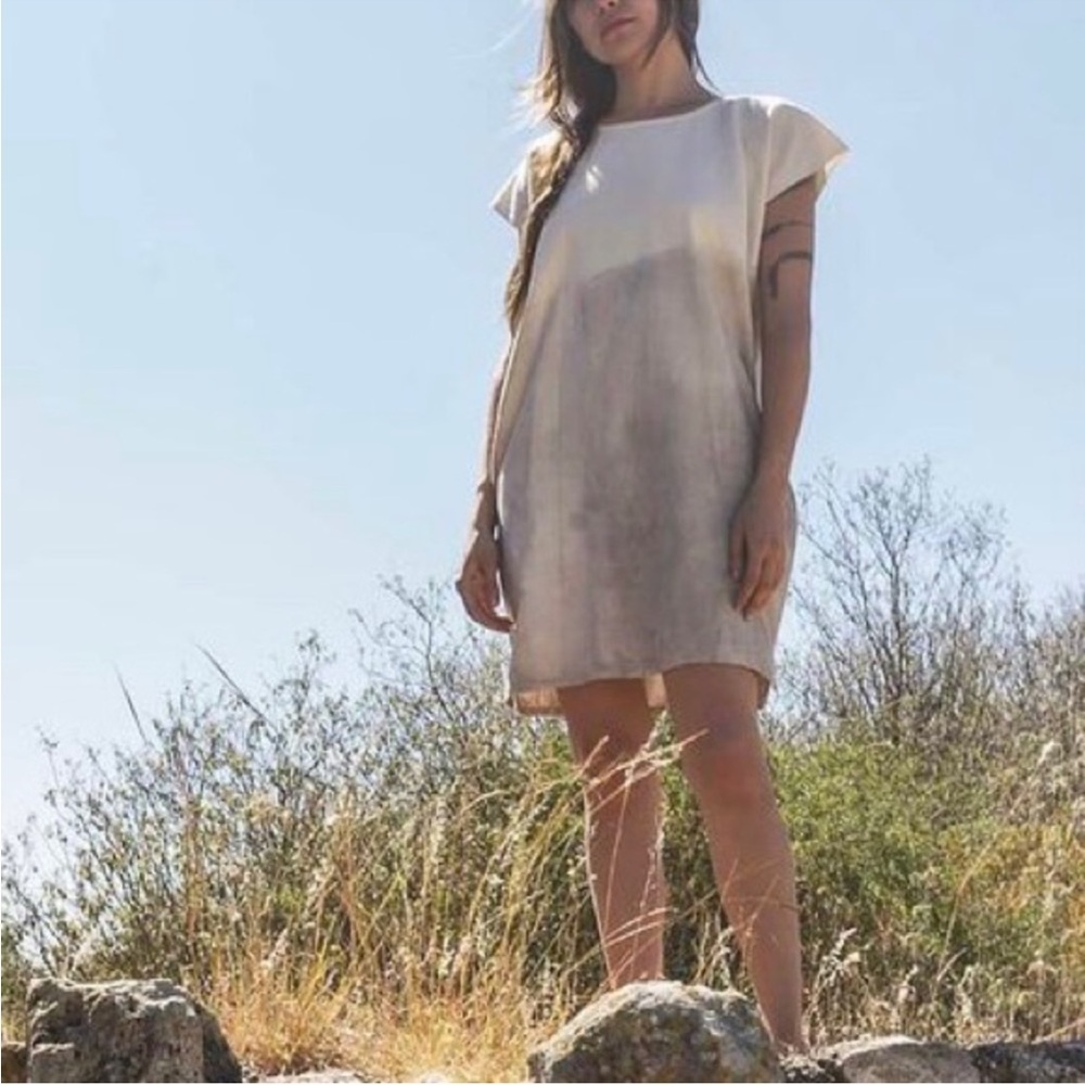 Origen Textil Handmade in Oaxaca Huipil Shift Dress (Yellow) M